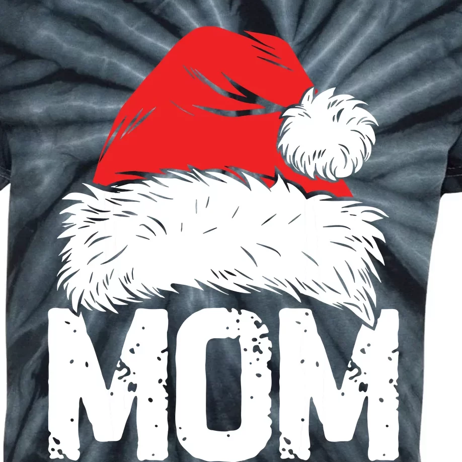 Mom Santa Christmas Family Matching Pajamas Mama Xmas Mother Kids Tie-Dye T-Shirt