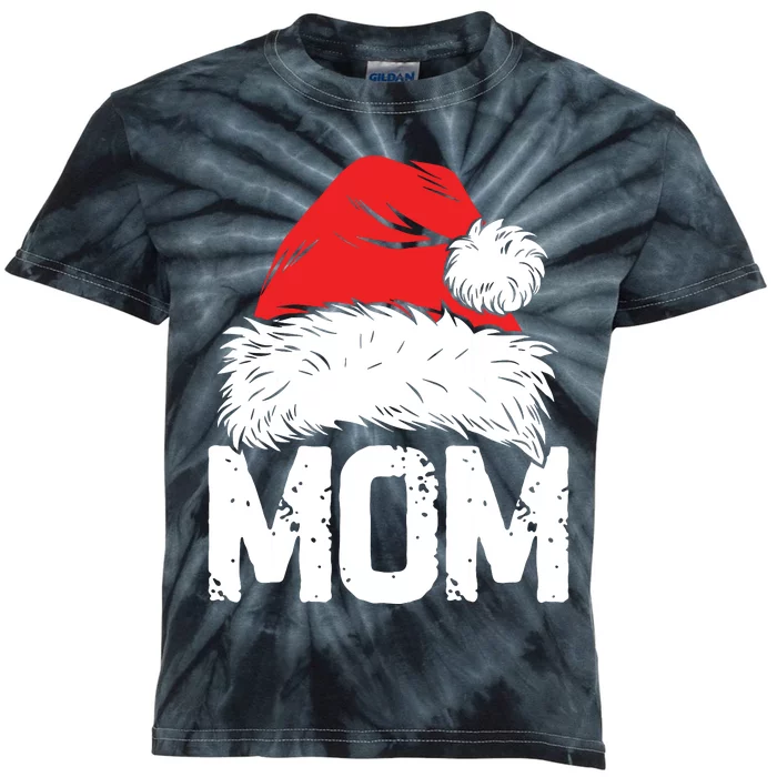 Mom Santa Christmas Family Matching Pajamas Mama Xmas Mother Kids Tie-Dye T-Shirt