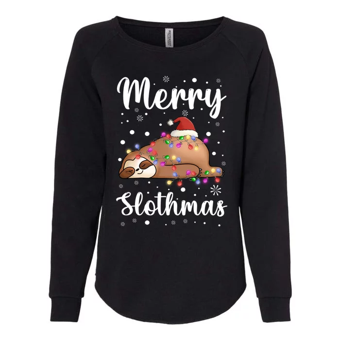 Merry Slothmas Christmas Pajama For Sloth Santa Lovers Great Gift Womens California Wash Sweatshirt