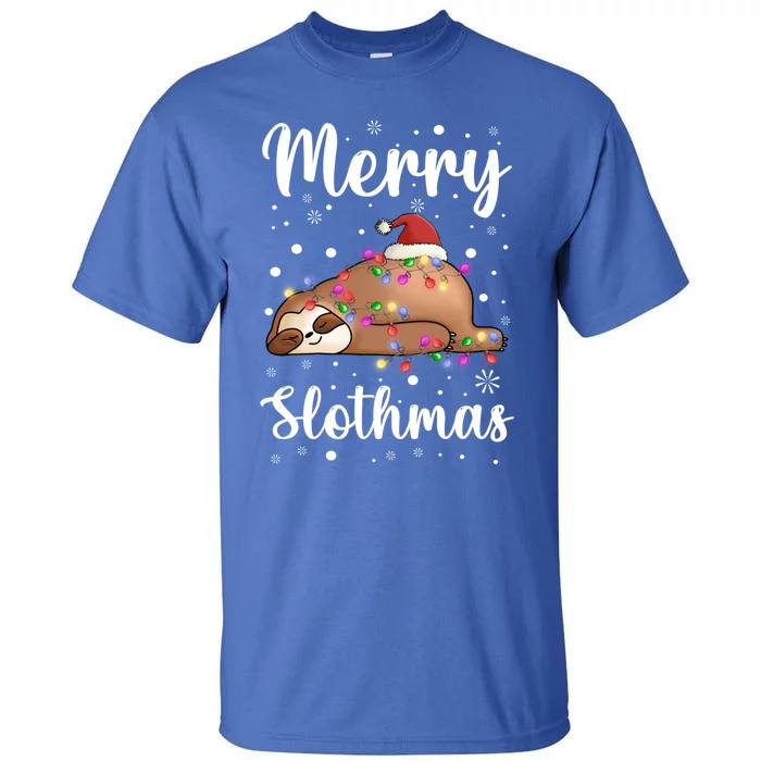 Merry Slothmas Christmas Pajama For Sloth Santa Lovers Great Gift Tall T-Shirt