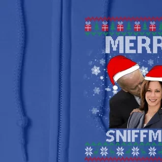 Merry Sniffmas Christmas Anti Biden Kamala Ugly Xmas Sweater Funny Gift Full Zip Hoodie