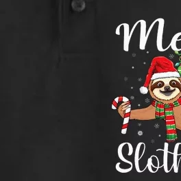 Merry Slothmas cute Xmas sloth Santa sloth Christmas sloth Dry Zone Grid Performance Polo