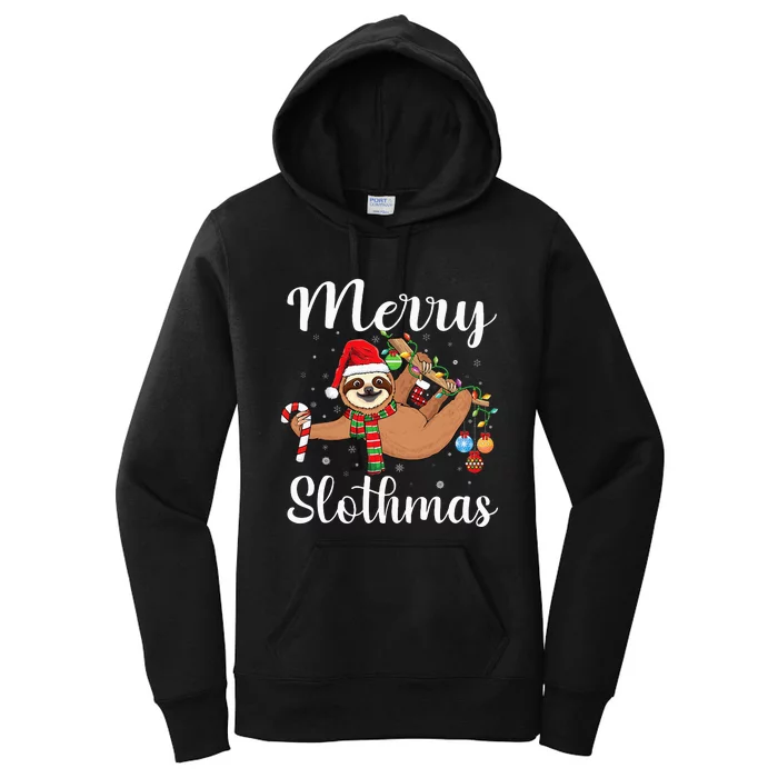 Merry Slothmas cute Xmas sloth Santa sloth Christmas sloth Women's Pullover Hoodie