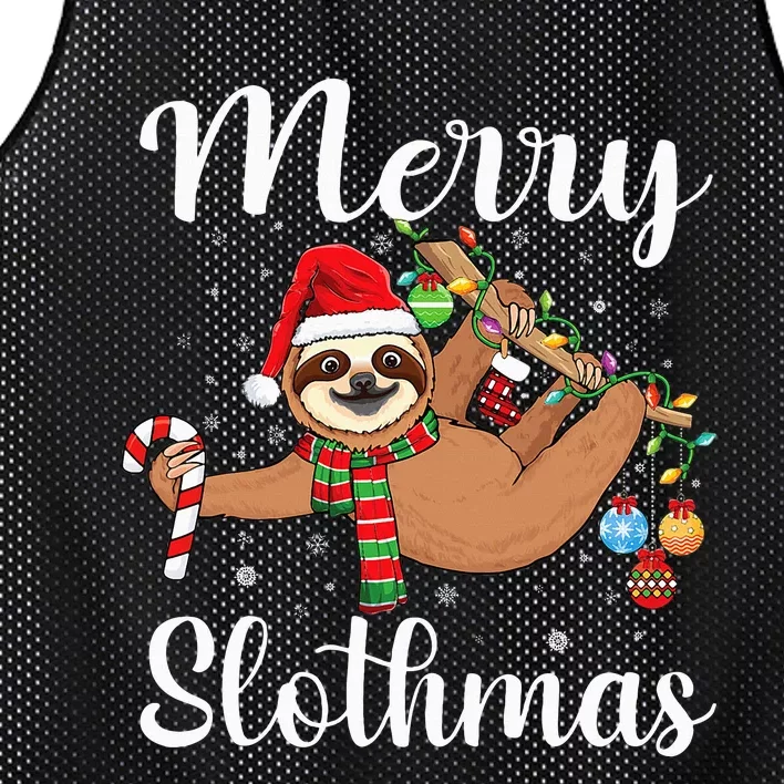 Merry Slothmas cute Xmas sloth Santa sloth Christmas sloth Mesh Reversible Basketball Jersey Tank