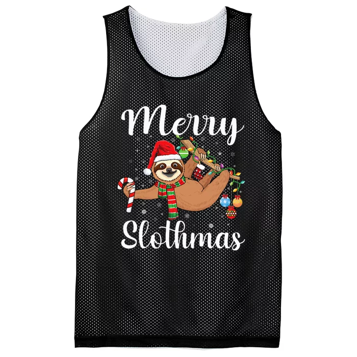 Merry Slothmas cute Xmas sloth Santa sloth Christmas sloth Mesh Reversible Basketball Jersey Tank