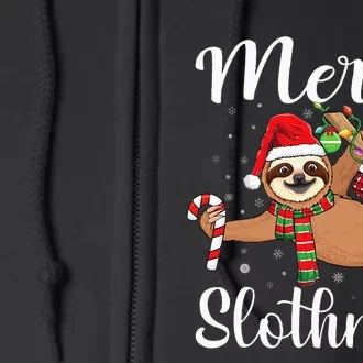 Merry Slothmas cute Xmas sloth Santa sloth Christmas sloth Full Zip Hoodie