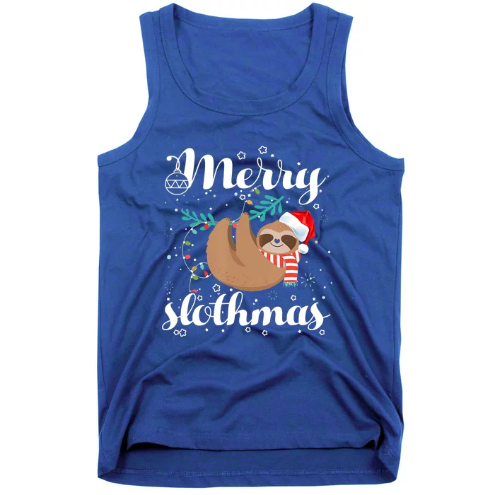 Merry Slothmas Christmas Pajama Sloth Lovers Gift Tank Top