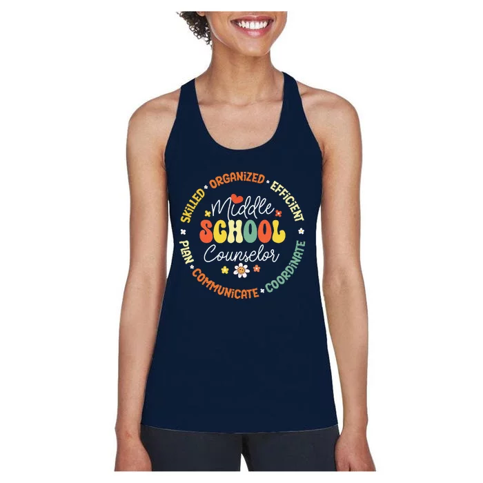 Middle School Counselor Back To School For Teacher Women's Racerback Tank