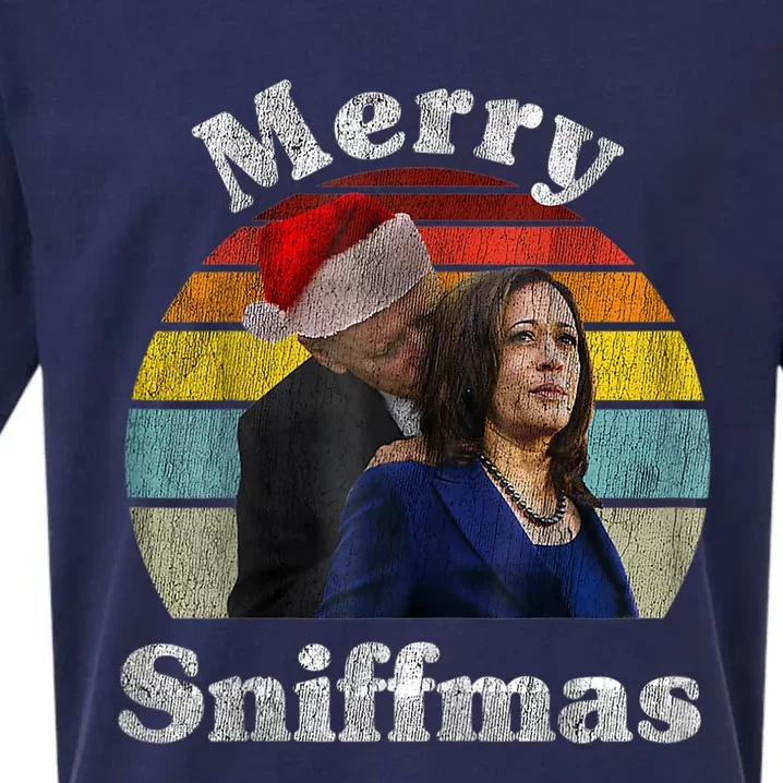 Merry Sniffmas Christmas Anti Biden Ugly Christmas Sweater Sueded Cloud Jersey T-Shirt