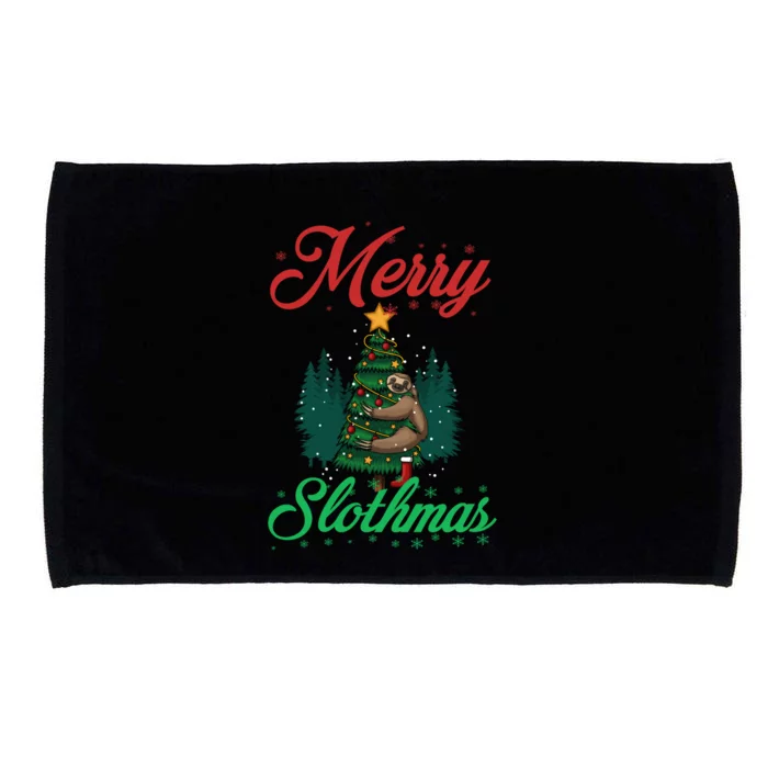 Merry Slothmas Christmas Sloth Lover Great Gift Microfiber Hand Towel