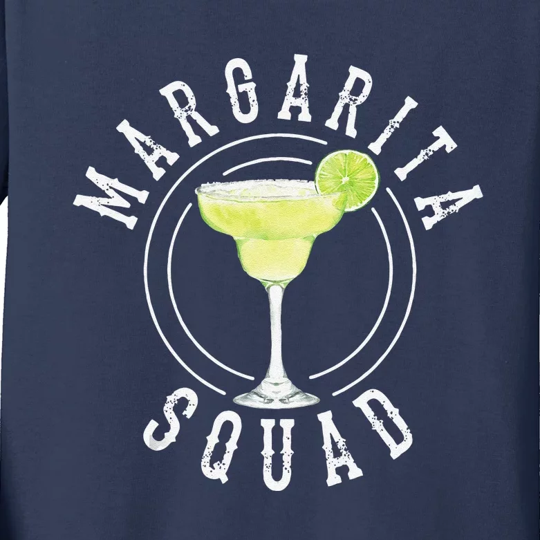 Margarita Squad Cute Tequila Fan Funny Cinco De Mayo Gift Kids Long Sleeve Shirt