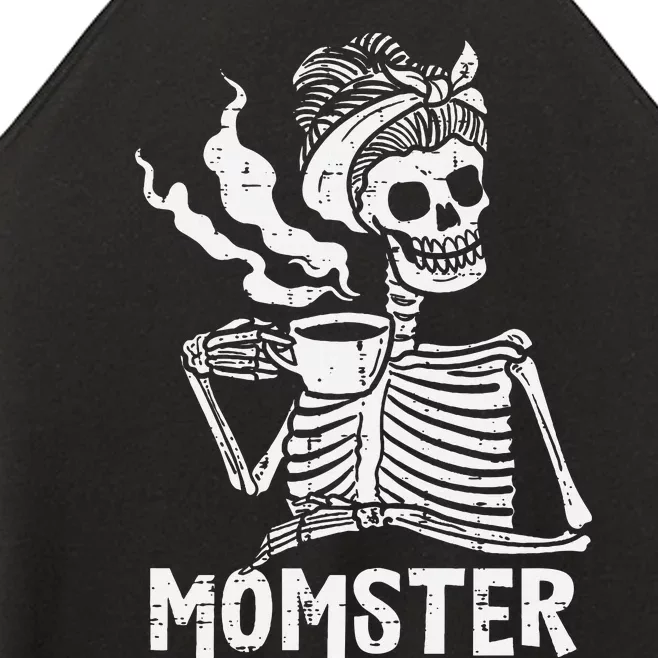 Momster Skeleton Coffee Funny Halloween Mom Mama Women’s Perfect Tri Rocker Tank