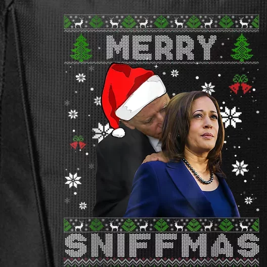 Merry Sniffmas Christmas Anti Biden Ugly Christmas Sweater City Backpack