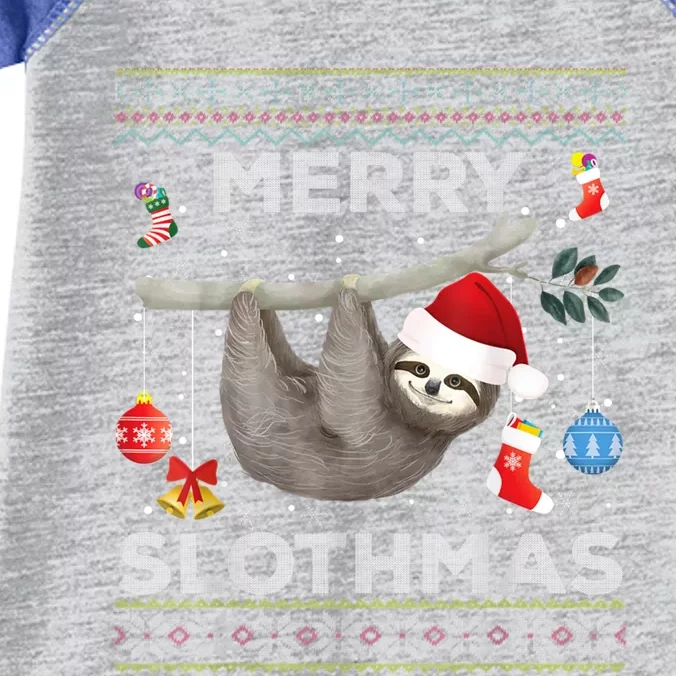 Merry Slothmas Christmas Sloth Lover Ugly Sweater Cute Gift Infant Baby Jersey Bodysuit