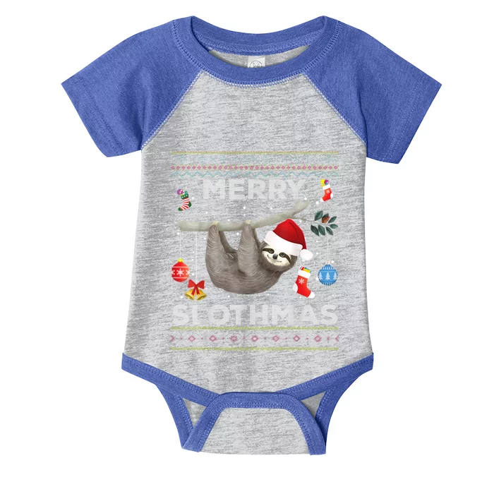 Merry Slothmas Christmas Sloth Lover Ugly Sweater Cute Gift Infant Baby Jersey Bodysuit