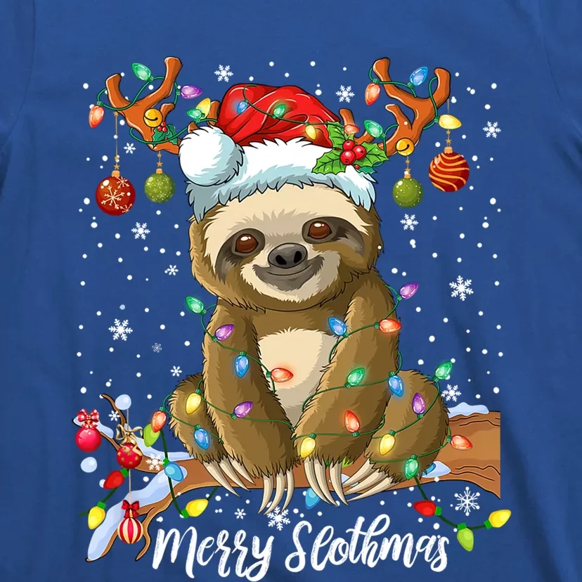 Merry Slothmas Christmas Sloth Lover Xmas Pajamas Christmas Cool Gift T-Shirt