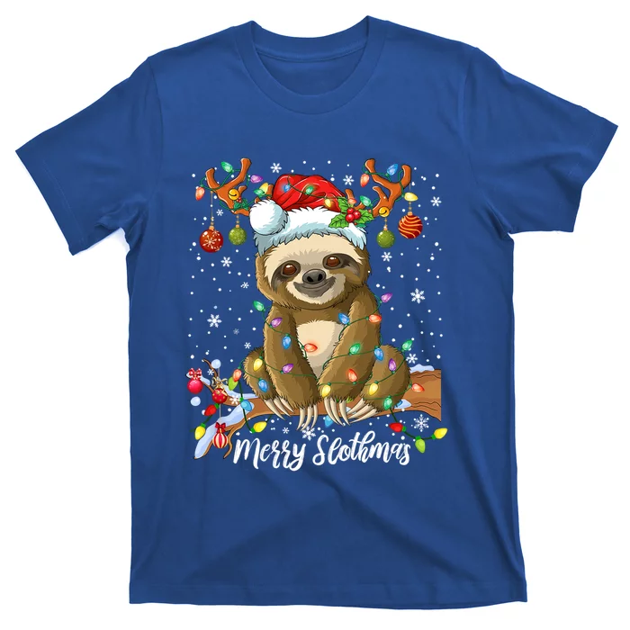 Merry Slothmas Christmas Sloth Lover Xmas Pajamas Christmas Cool Gift T-Shirt