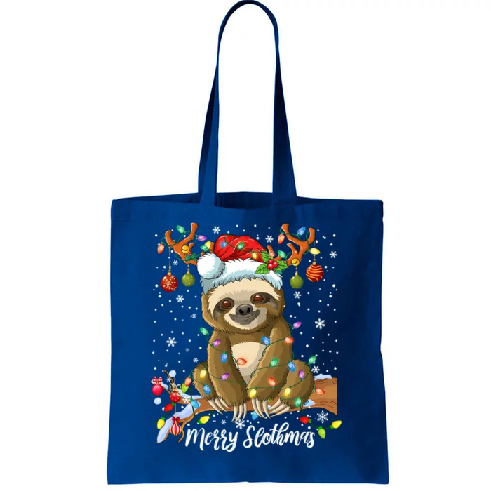 Merry Slothmas Christmas Sloth Lover Xmas Pajamas Christmas Cool Gift Tote Bag