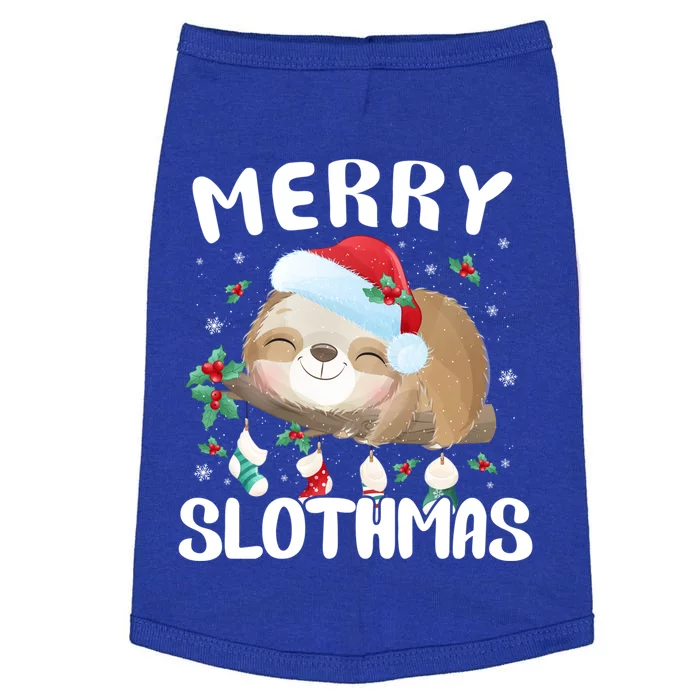 Merry Slothmas Christmas Pajama For Sloth Lovers Gift Doggie Tank