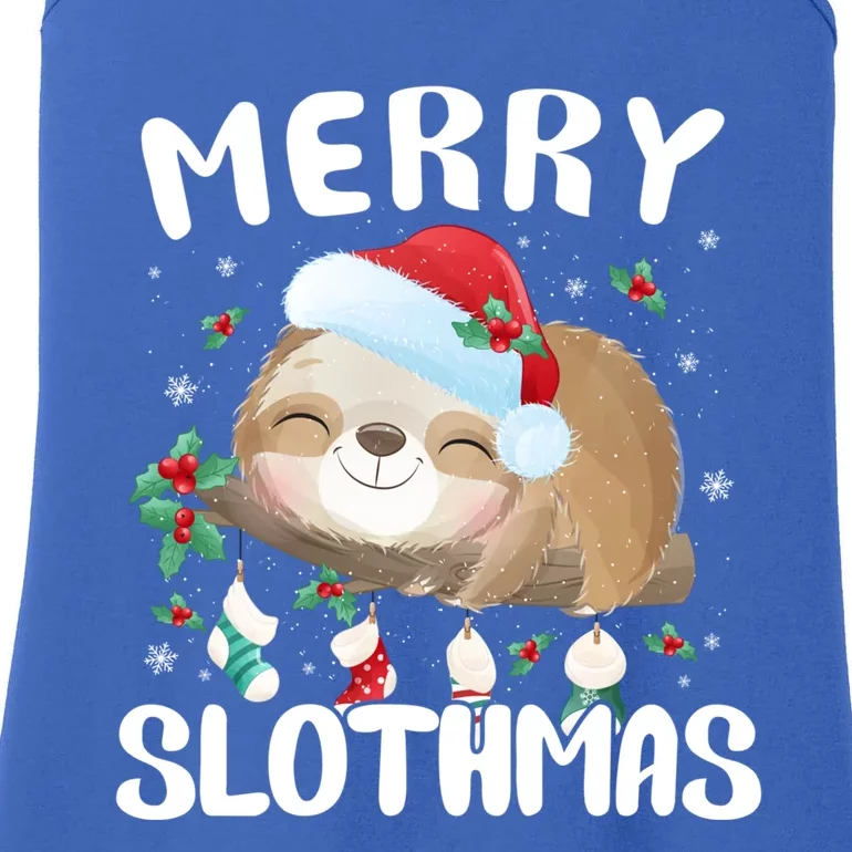 Merry Slothmas Christmas Pajama For Sloth Lovers Gift Ladies Essential Tank