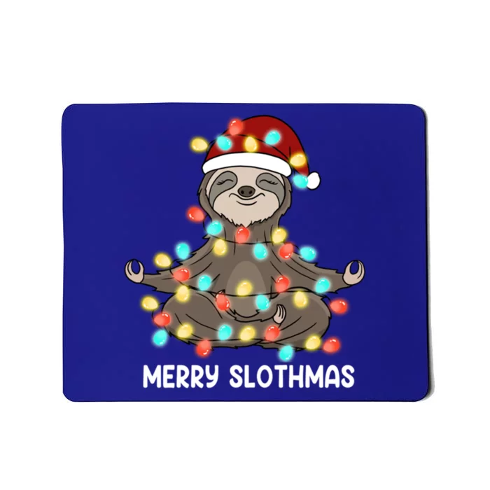 Merry Slothmas Christmas Sloth Pajamas Santa Hat Xmas Sloth Gift Mousepad