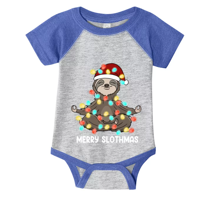 Merry Slothmas Christmas Sloth Pajamas Santa Hat Xmas Sloth Gift Infant Baby Jersey Bodysuit