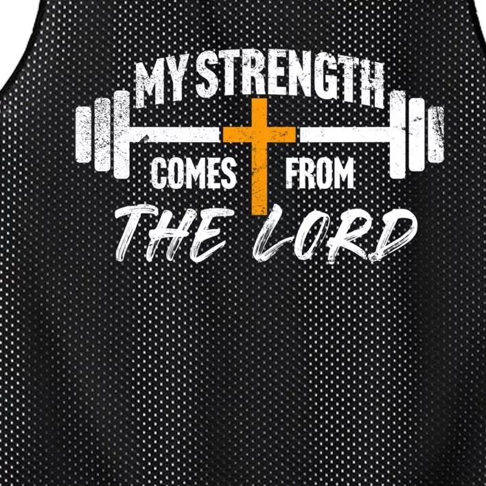 My Strength Comes From The Lord Mesh Reversible Basketball Jersey Tank