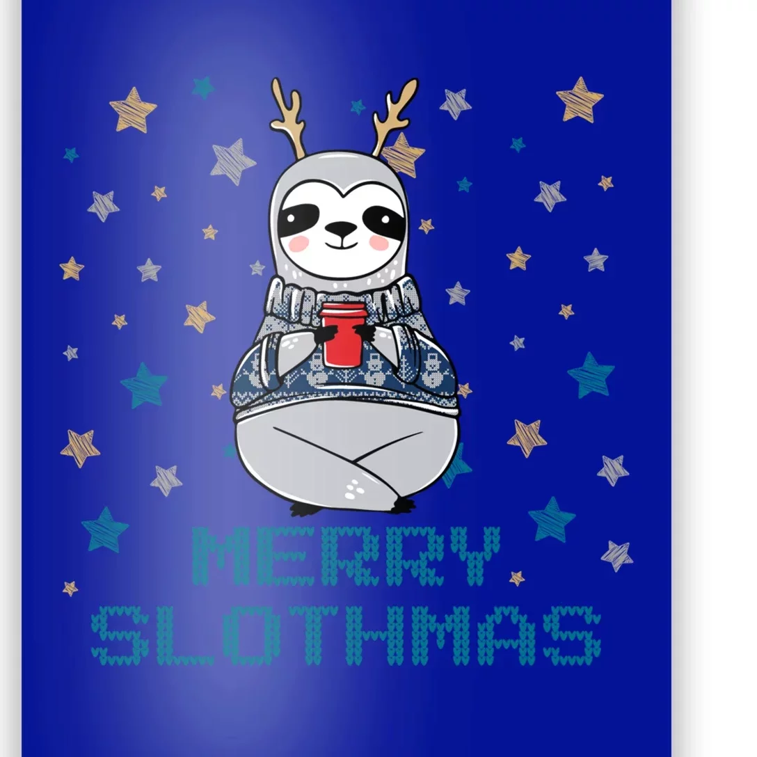 Merry Slothmas Cute Christmas Sloth Gift Poster