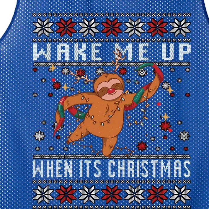 Merry Slothmas Christmas Pyjamas For Sloth Lovers Gift Mesh Reversible Basketball Jersey Tank