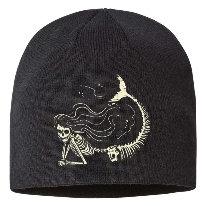 Mermaid Skeleton Cute Halloween Costume Women 8 1/2in Sustainable Knit Beanie