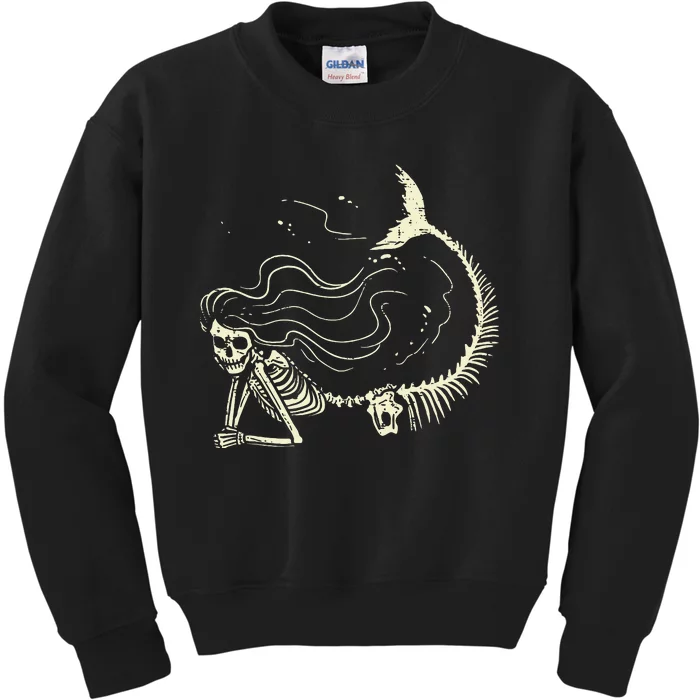 Mermaid Skeleton Cute Halloween Costume Women Kids Sweatshirt