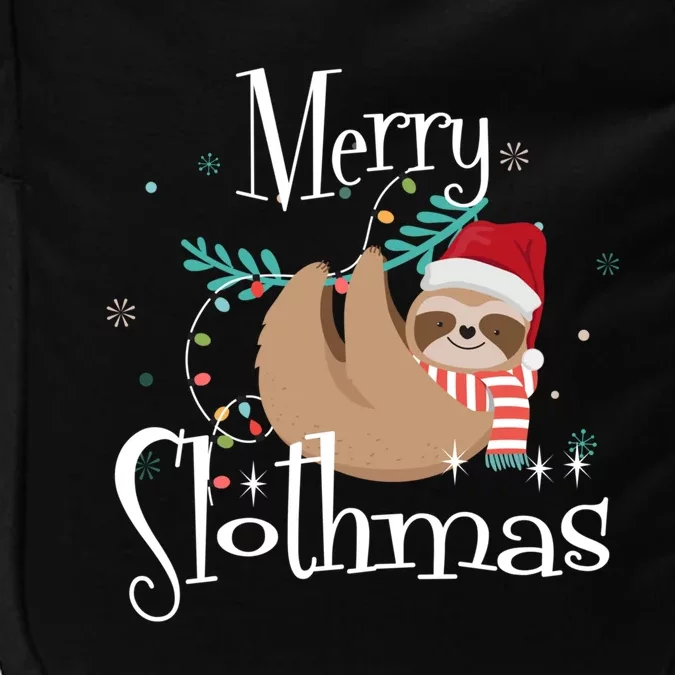 Merry Slothmas Cute Sloth Christmas Pajama Gift Impact Tech Backpack