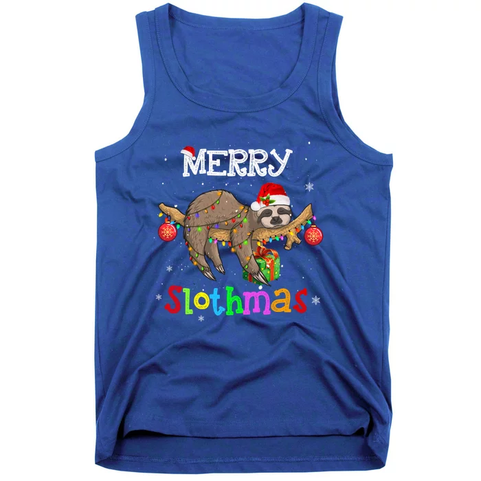 Merry Slothmas Christmas Pajama For Sloth Lovers Gift Tank Top