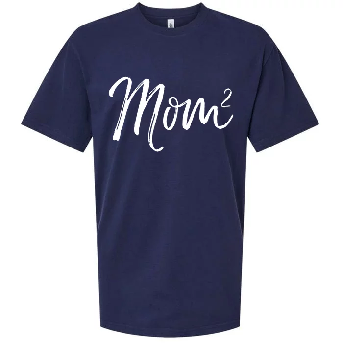 Mom Squared Cute Twin Mom Second Announcet Mom^2 Gift Sueded Cloud Jersey T-Shirt