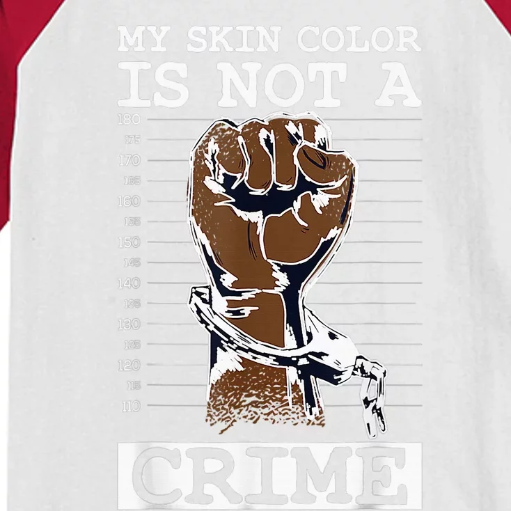 My Skin Color Is Not A Crime Black History Month Blm Kids Colorblock Raglan Jersey