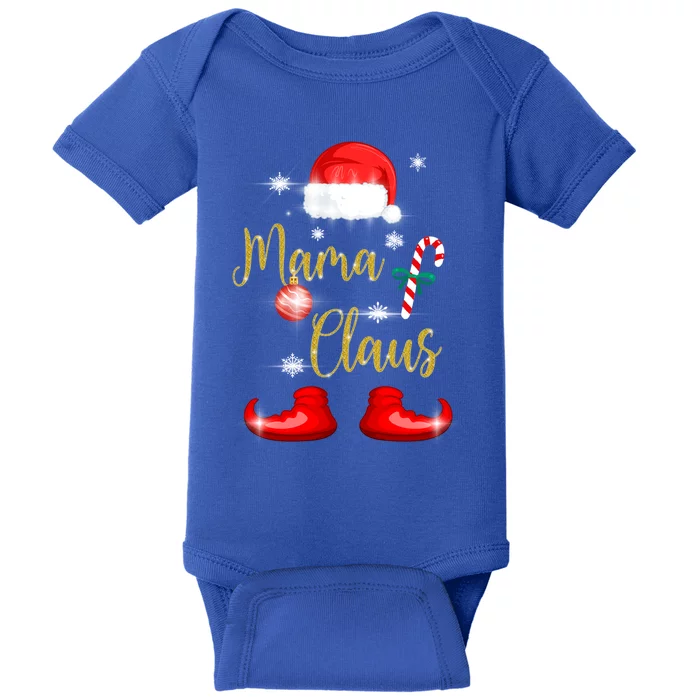 Mama Santa Claus Funny Matching Family Christmas Pjs For Mom Gift Baby Bodysuit