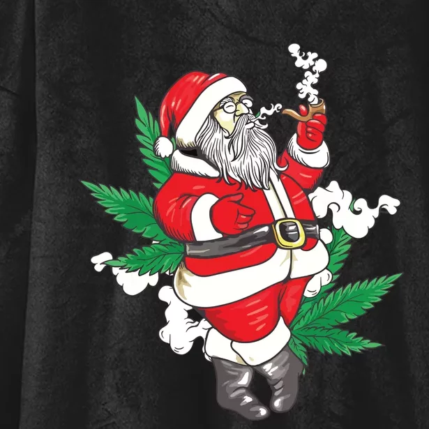 Marijuana Santa Claus Cannabis Weed 420 Christmas Gift Hooded Wearable Blanket