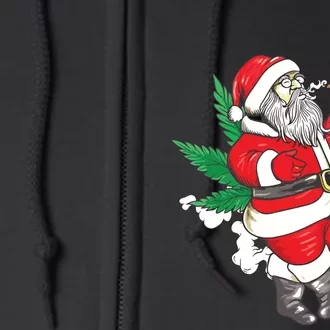 Marijuana Santa Claus Cannabis Weed 420 Christmas Gift Full Zip Hoodie