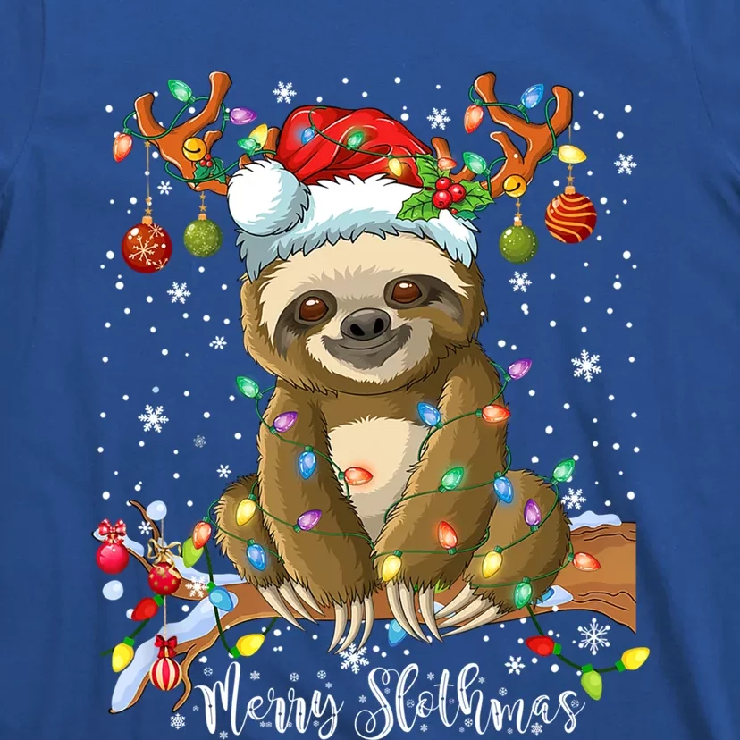 Merry Slothmas Christmas Pajama For Sloth Lovers Funny Gift T-Shirt