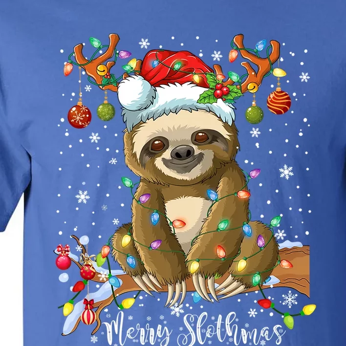 Merry Slothmas Christmas Pajama For Sloth Lovers Funny Gift Tall T-Shirt