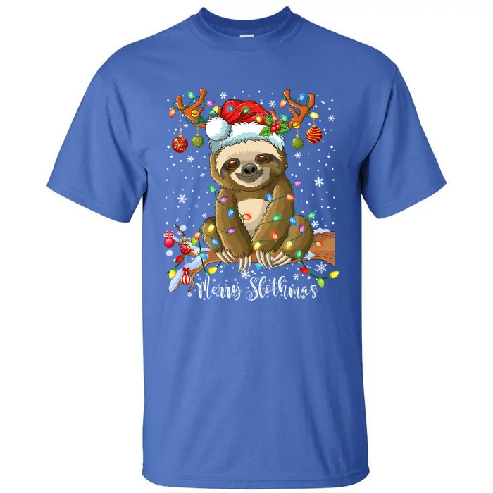 Merry Slothmas Christmas Pajama For Sloth Lovers Funny Gift Tall T-Shirt