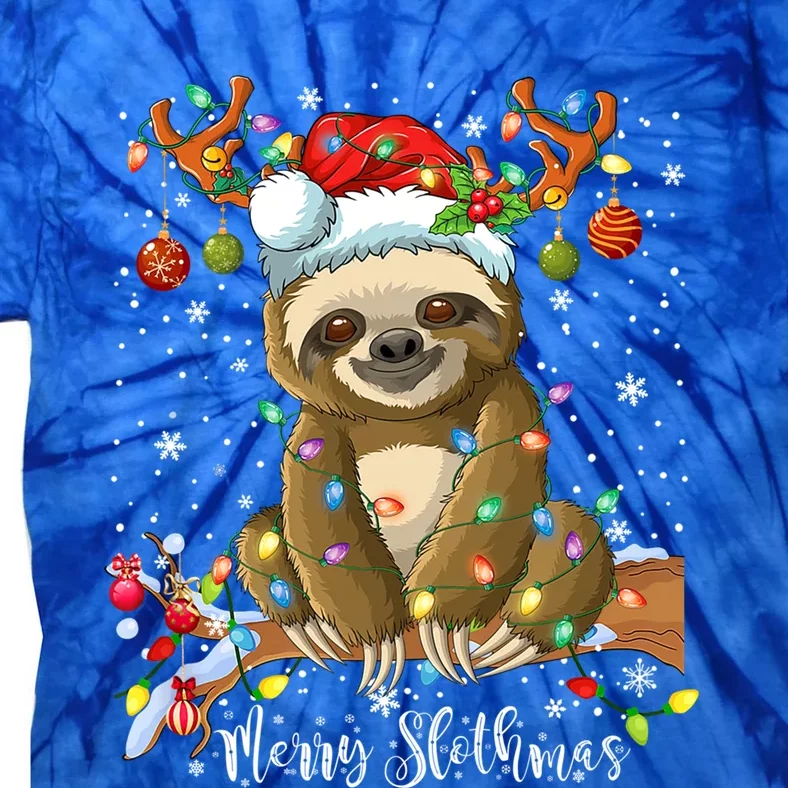 Merry Slothmas Christmas Pajama For Sloth Lovers Funny Gift Tie-Dye T-Shirt