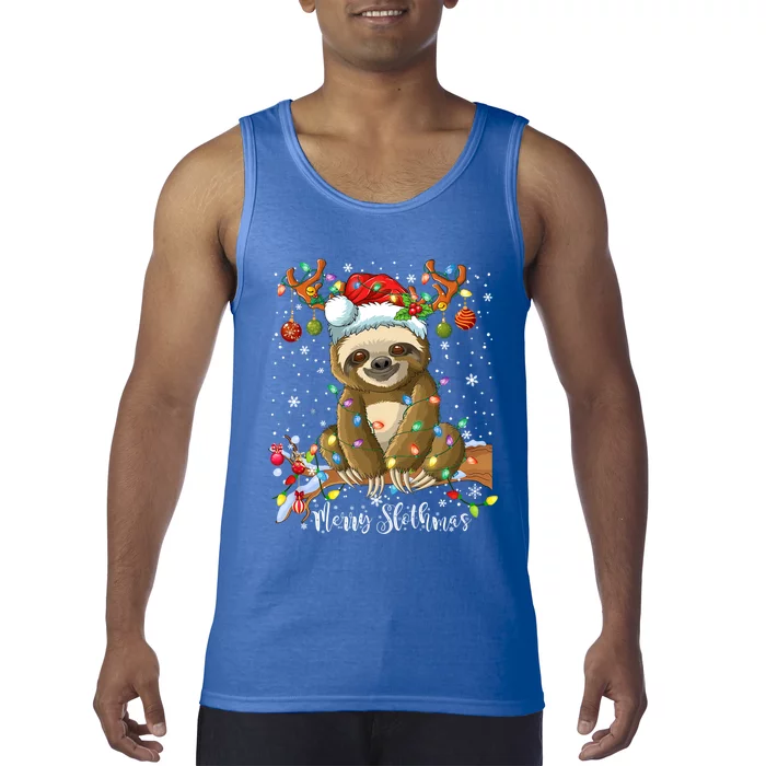 Merry Slothmas Christmas Pajama For Sloth Lovers Funny Gift Tank Top