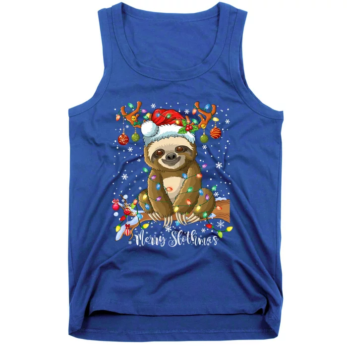 Merry Slothmas Christmas Pajama For Sloth Lovers Funny Gift Tank Top