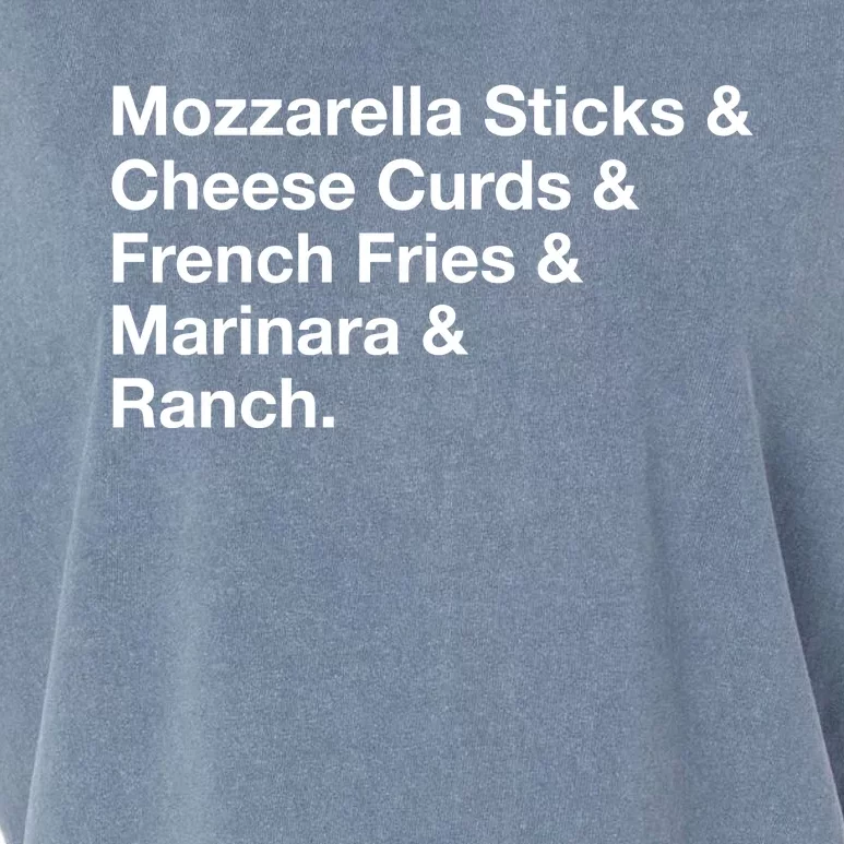 Mozzarella Sticks Cheese Curds French Fries Marinara Ranch Garment-Dyed Women's Muscle Tee