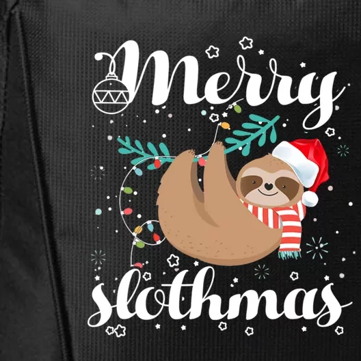 Merry Slothmas Christmas Pajama For Sloth Lovers Gift City Backpack