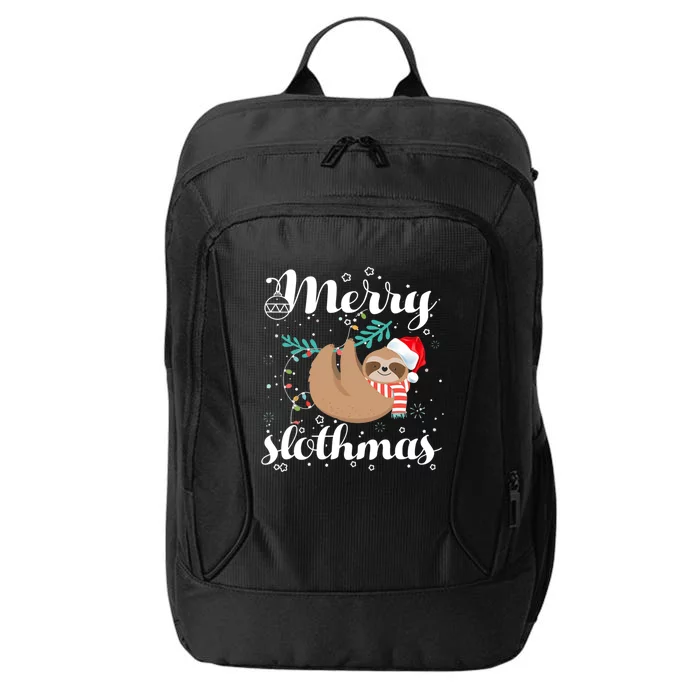 Merry Slothmas Christmas Pajama For Sloth Lovers Gift City Backpack