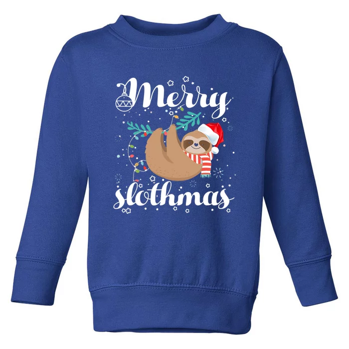 Merry Slothmas Christmas Pajama For Sloth Lovers Gift Toddler Sweatshirt