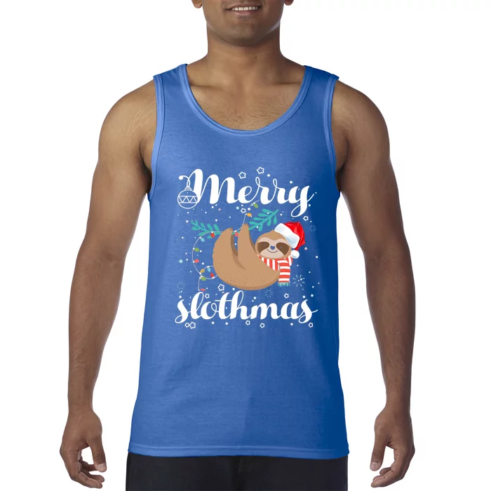 Merry Slothmas Christmas Pajama For Sloth Lovers Gift Tank Top