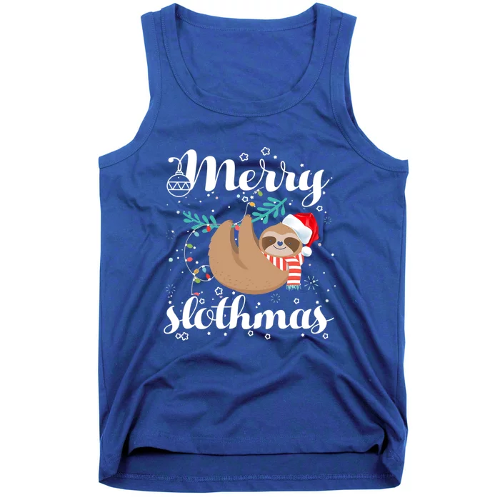 Merry Slothmas Christmas Pajama For Sloth Lovers Gift Tank Top